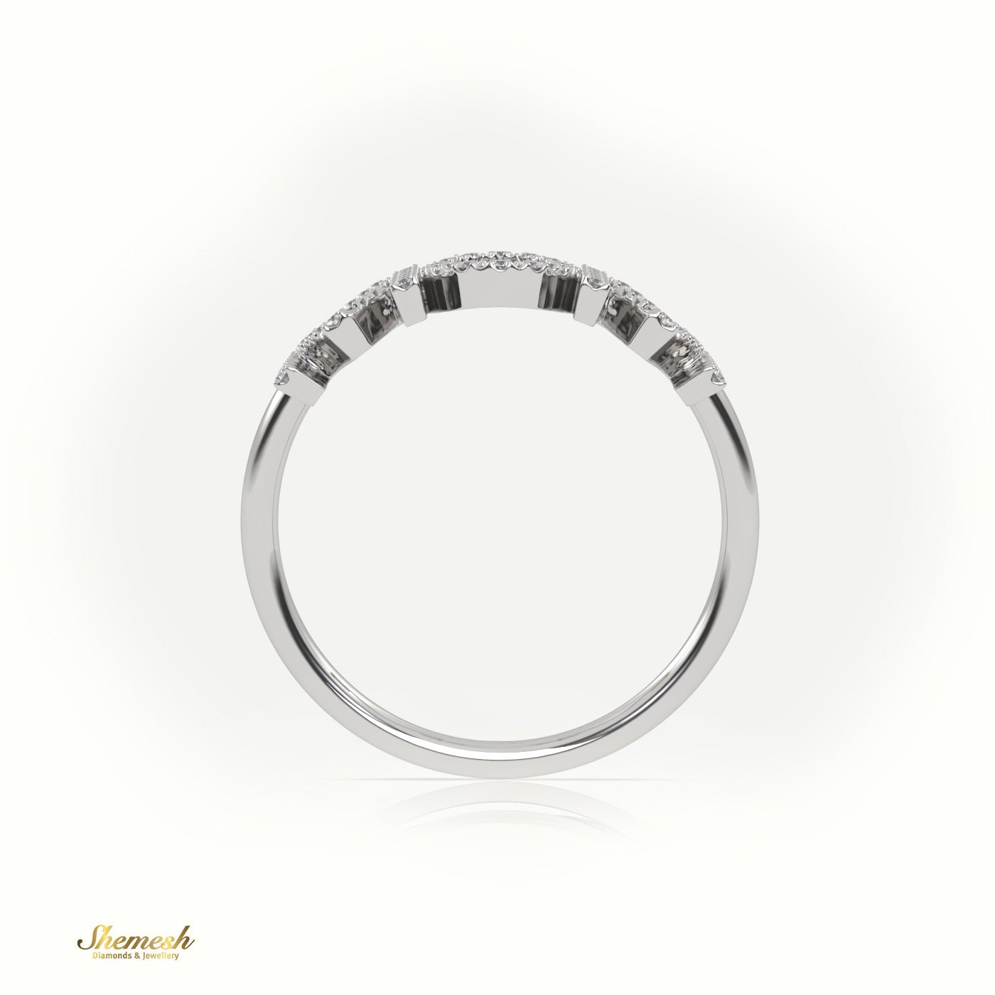 18K Gold Round Cut Diamonds "MOM" Ring - shemesh_diamonds