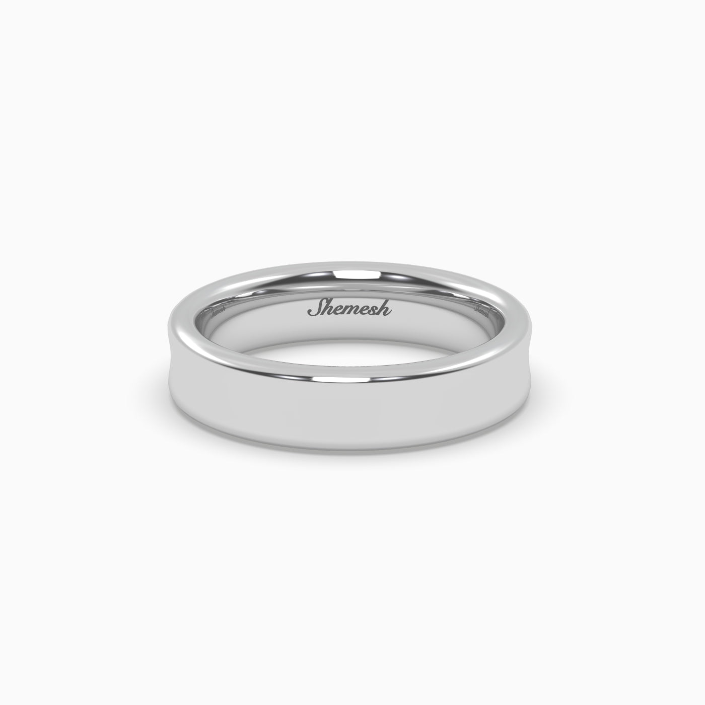 D Shape Court Profile Men's Wedding Band - shemesh_diamonds