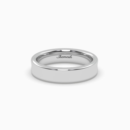 D Shape Court Profile Men's Wedding Band - shemesh_diamonds