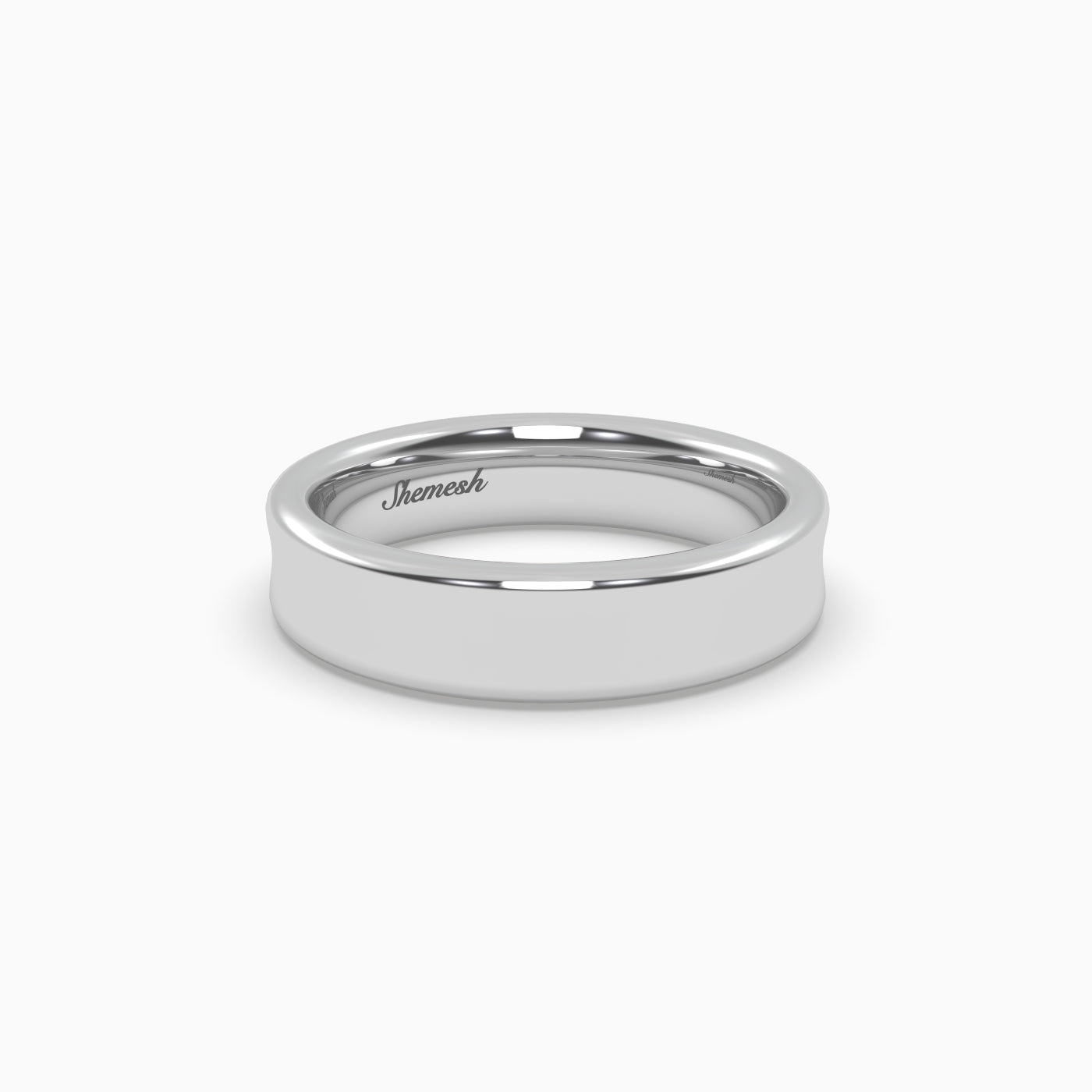 D Shape Court Profile Men's Wedding Band - shemesh_diamonds