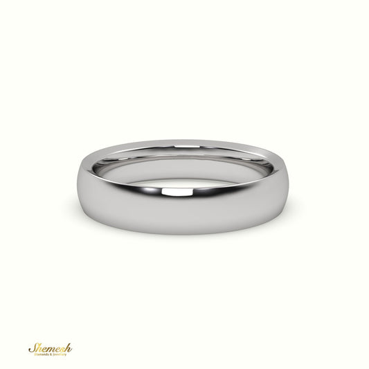 18K Gold Men's Wedding Ring with Concave Design - shemesh_diamonds