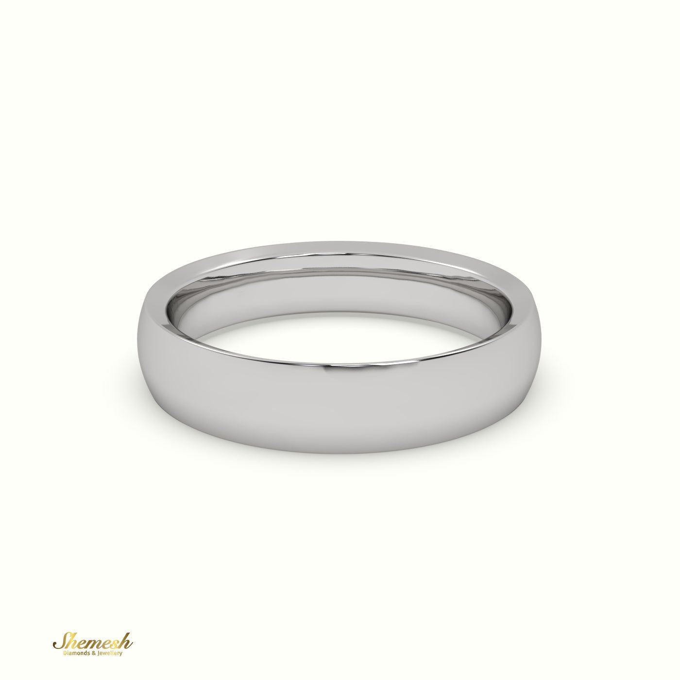 18K Gold Men's Wedding Ring with Concave Design - shemesh_diamonds