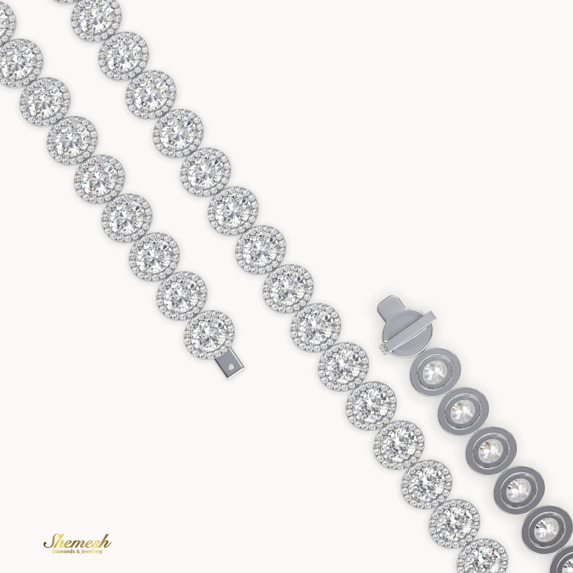 18K Gold Eternity Oval Shaped Diamond Necklace - shemesh_diamonds