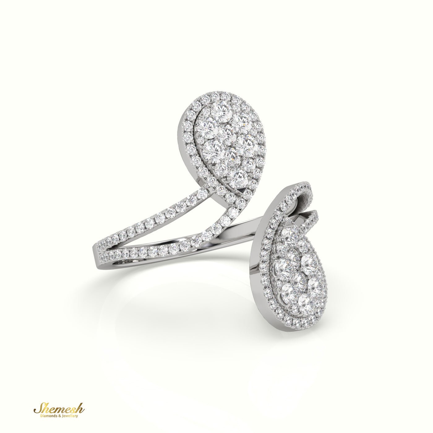 18K Gold Round Diamond Illusion Engagement Ring - shemesh_diamonds