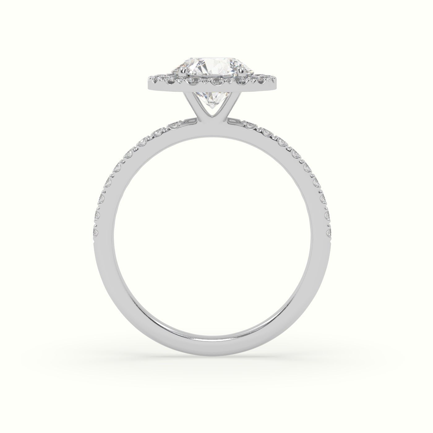 18k Gold Round Cut Halo Engagement Ring - shemesh_diamonds