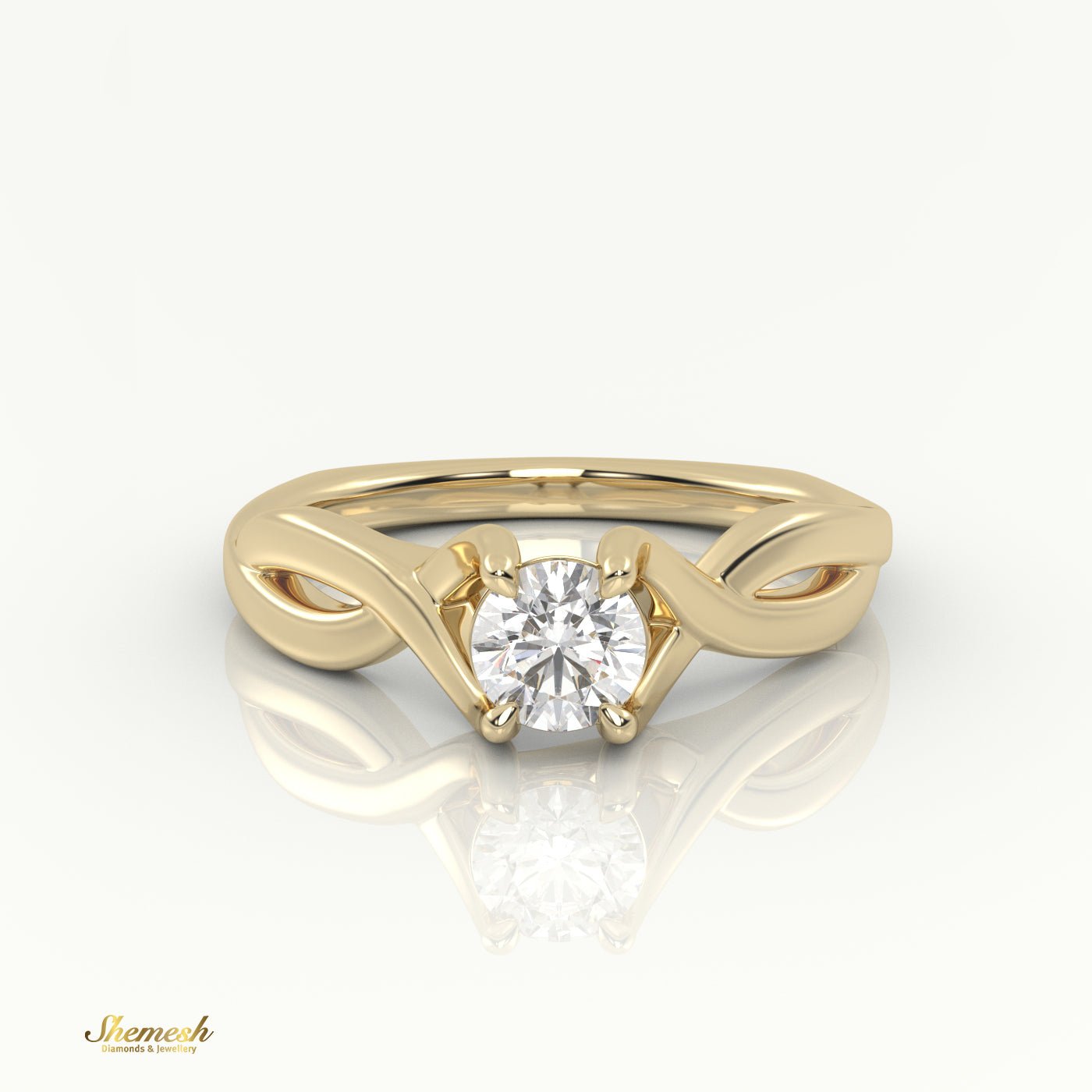 18K Gold Round Cut Diamond Cross Designer Engagement Ring - shemesh_diamonds