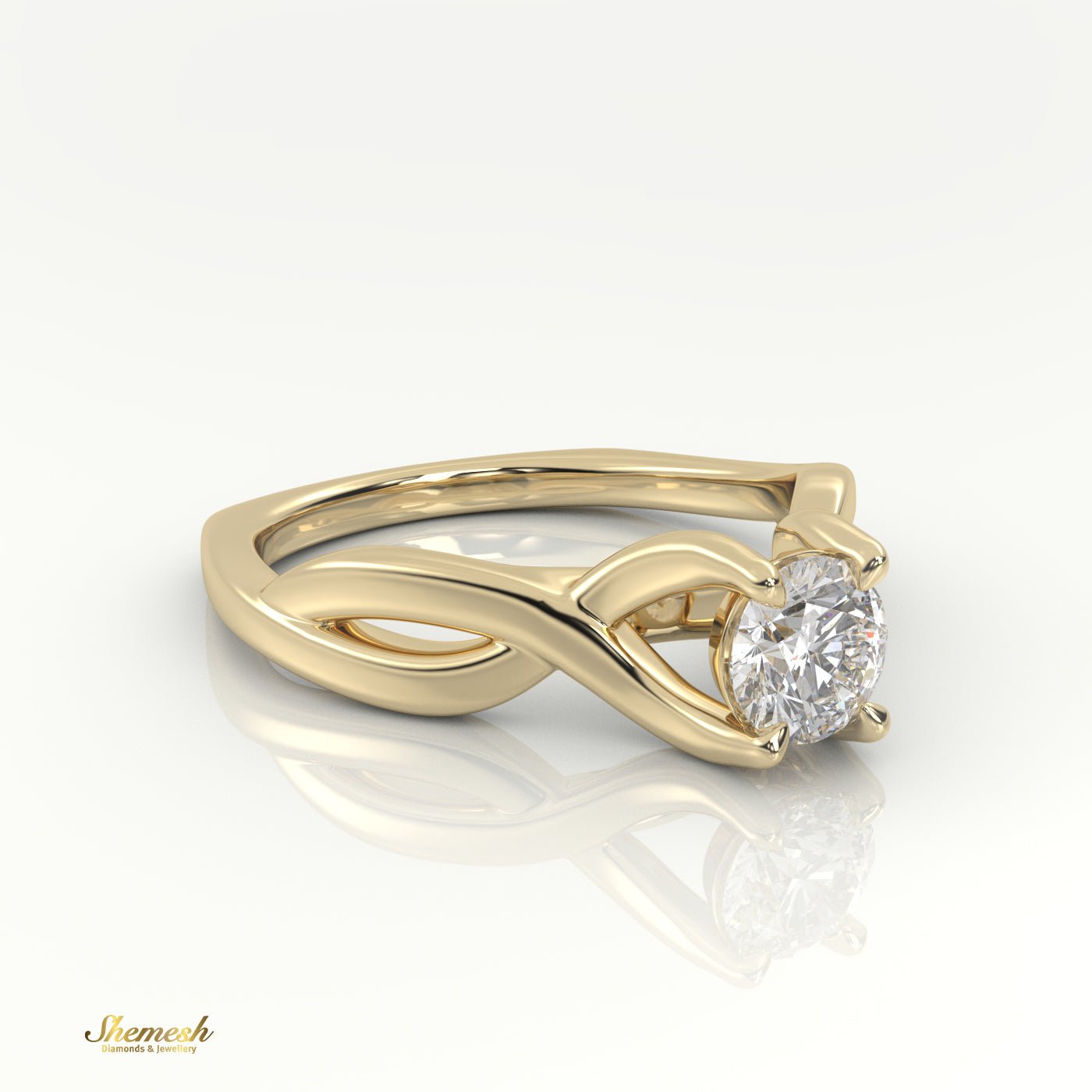 18K Gold Round Cut Diamond Cross Designer Engagement Ring - shemesh_diamonds