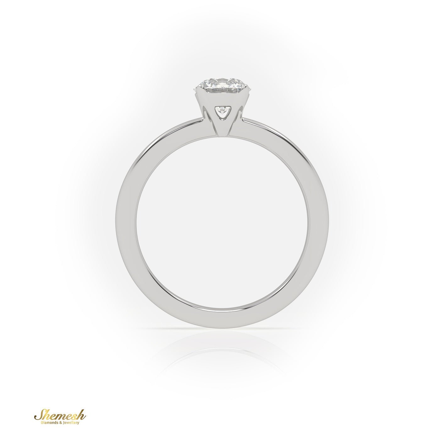 18K Gold 4 Prongs Round Diamond Solitaire Engagement Ring - shemesh_diamonds