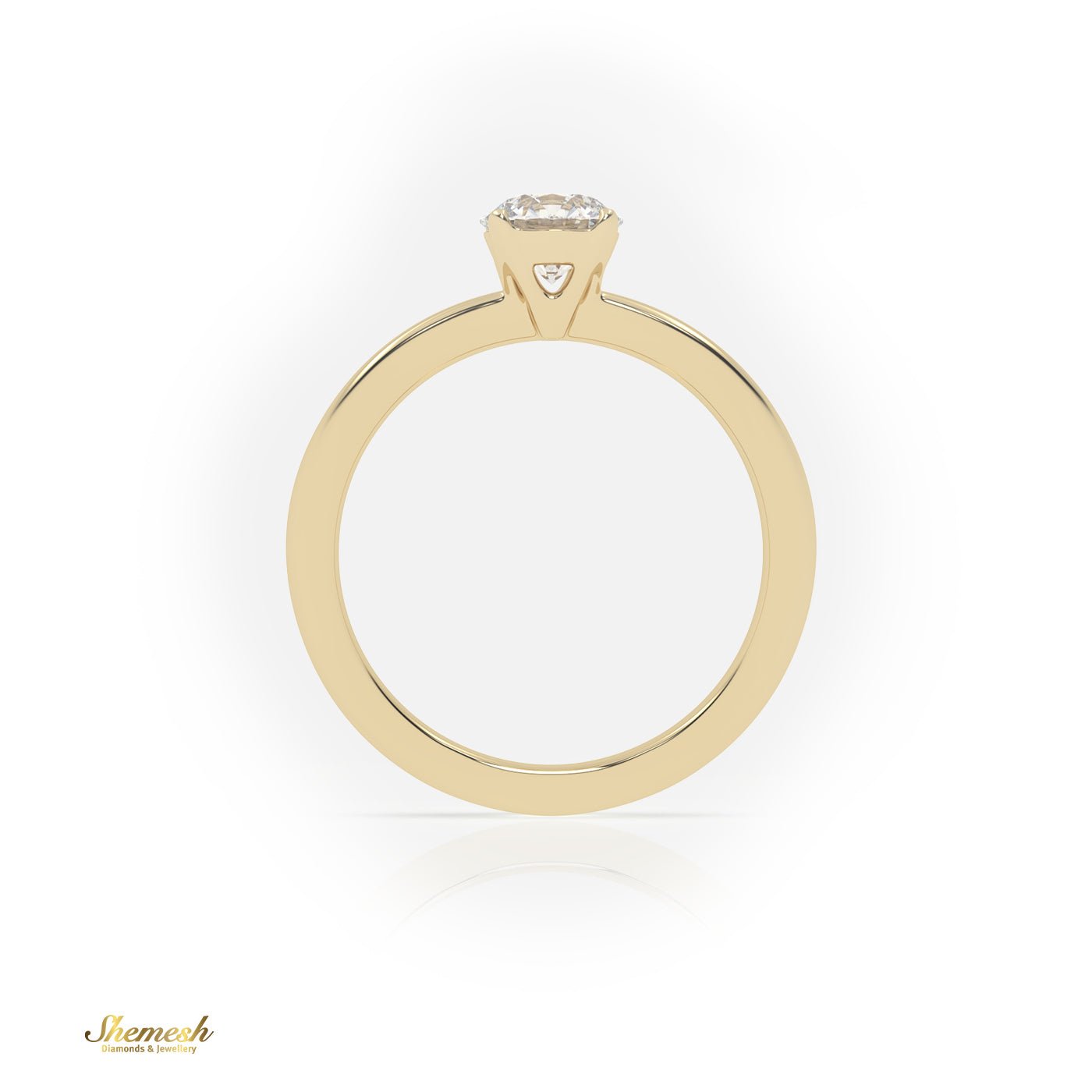 18K Gold 4 Prongs Round Diamond Solitaire Engagement Ring - shemesh_diamonds