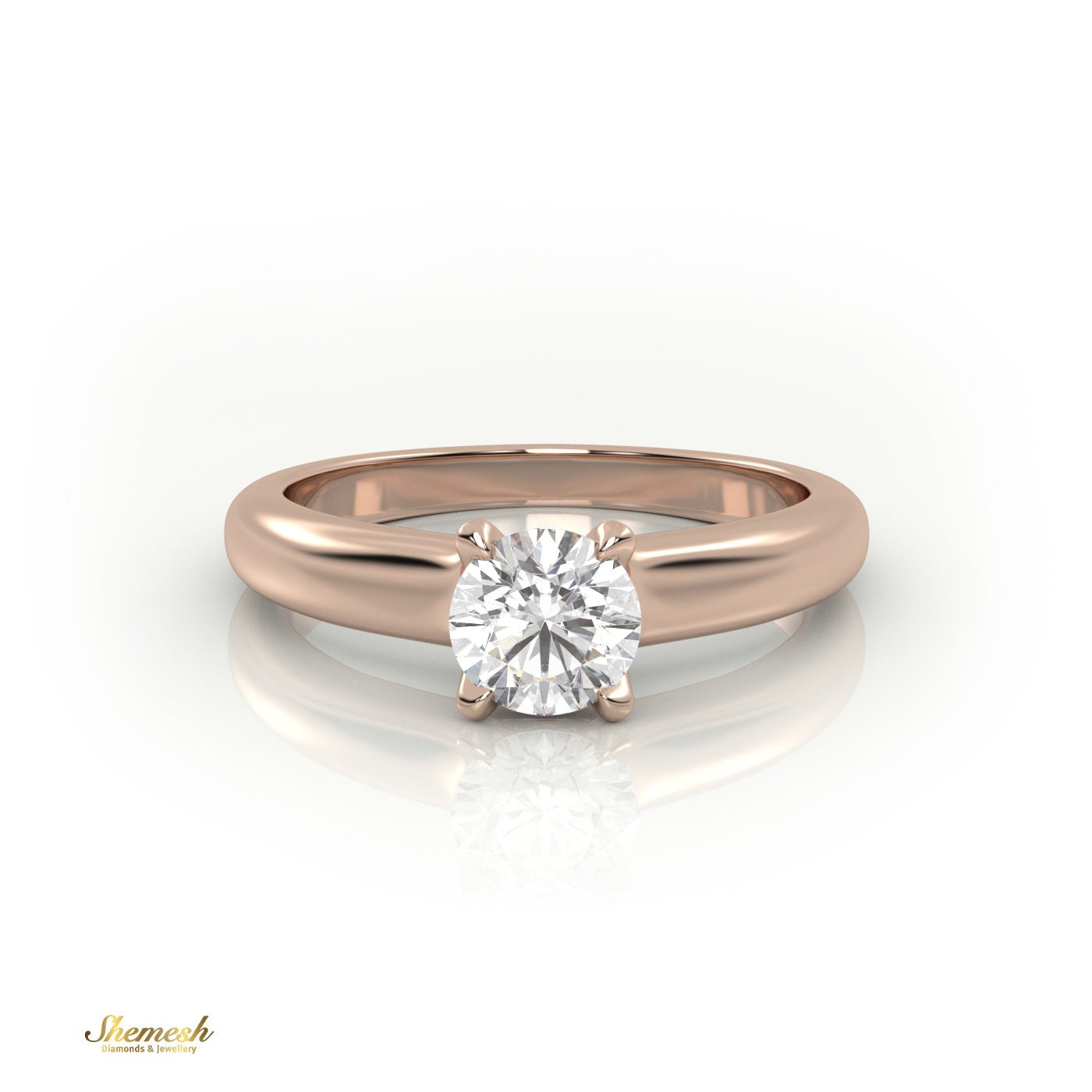 18K Gold 6 Prongs 0.66tw Round Diamond Solitaire Engagement Ring - shemesh_diamonds