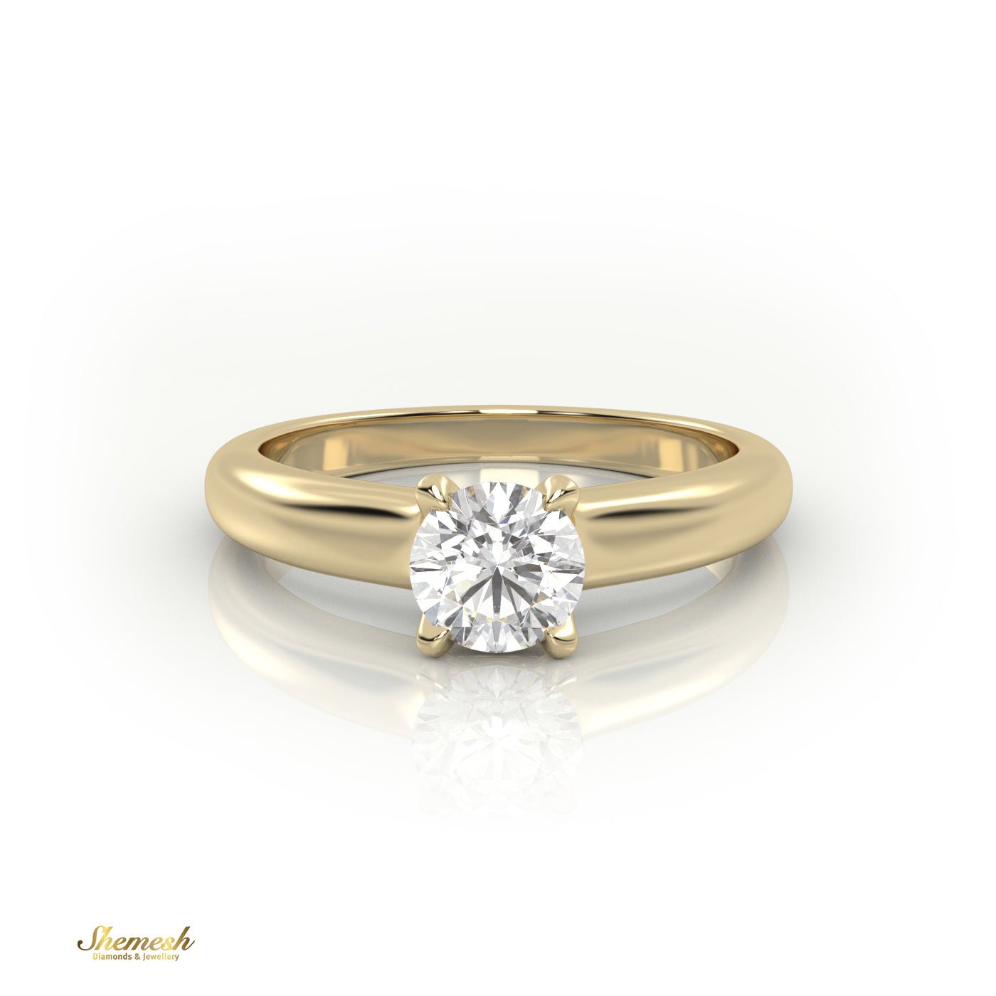 18K Gold 6 Prongs 0.66tw Round Diamond Solitaire Engagement Ring - shemesh_diamonds