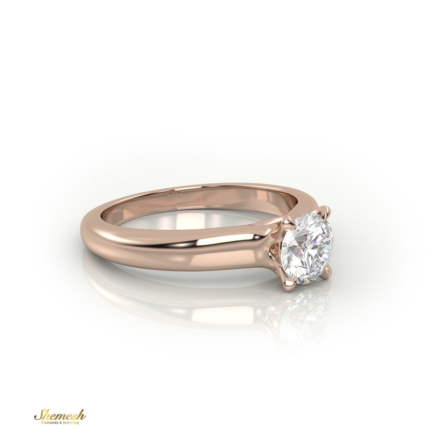 18K Gold 6 Prongs 0.66tw Round Diamond Solitaire Engagement Ring - shemesh_diamonds