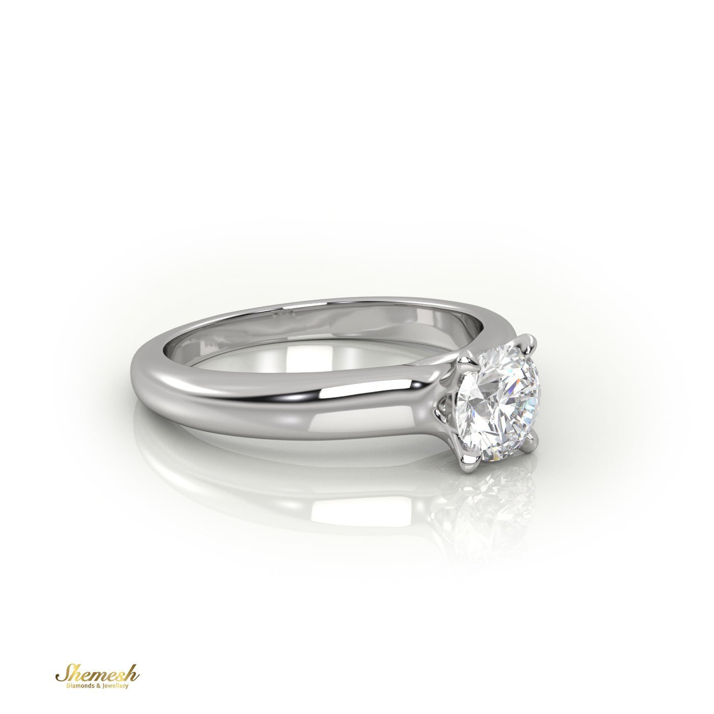 18K Gold 6 Prongs 0.66tw Round Diamond Solitaire Engagement Ring - shemesh_diamonds