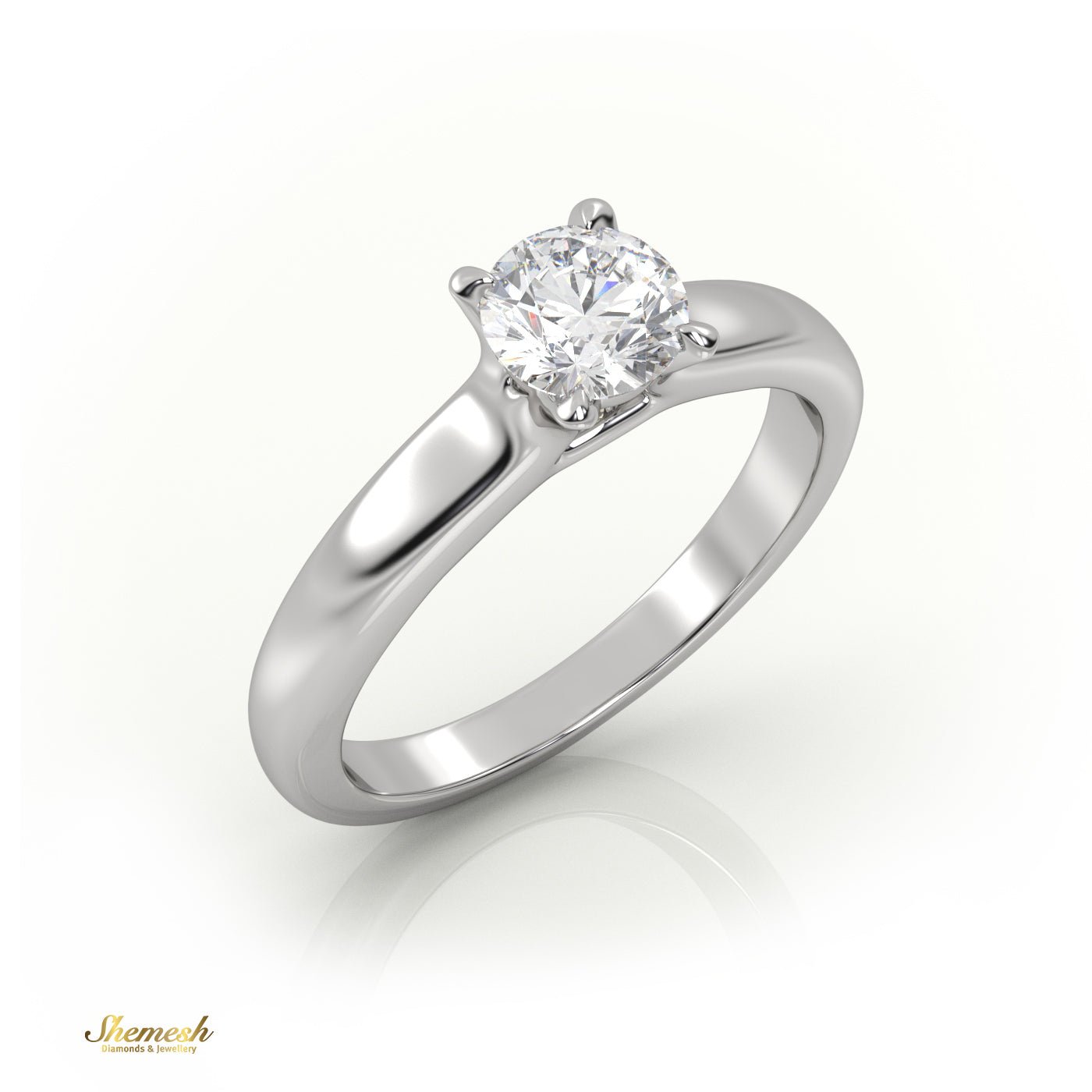 18K Gold 6 Prongs 0.66tw Round Diamond Solitaire Engagement Ring - shemesh_diamonds