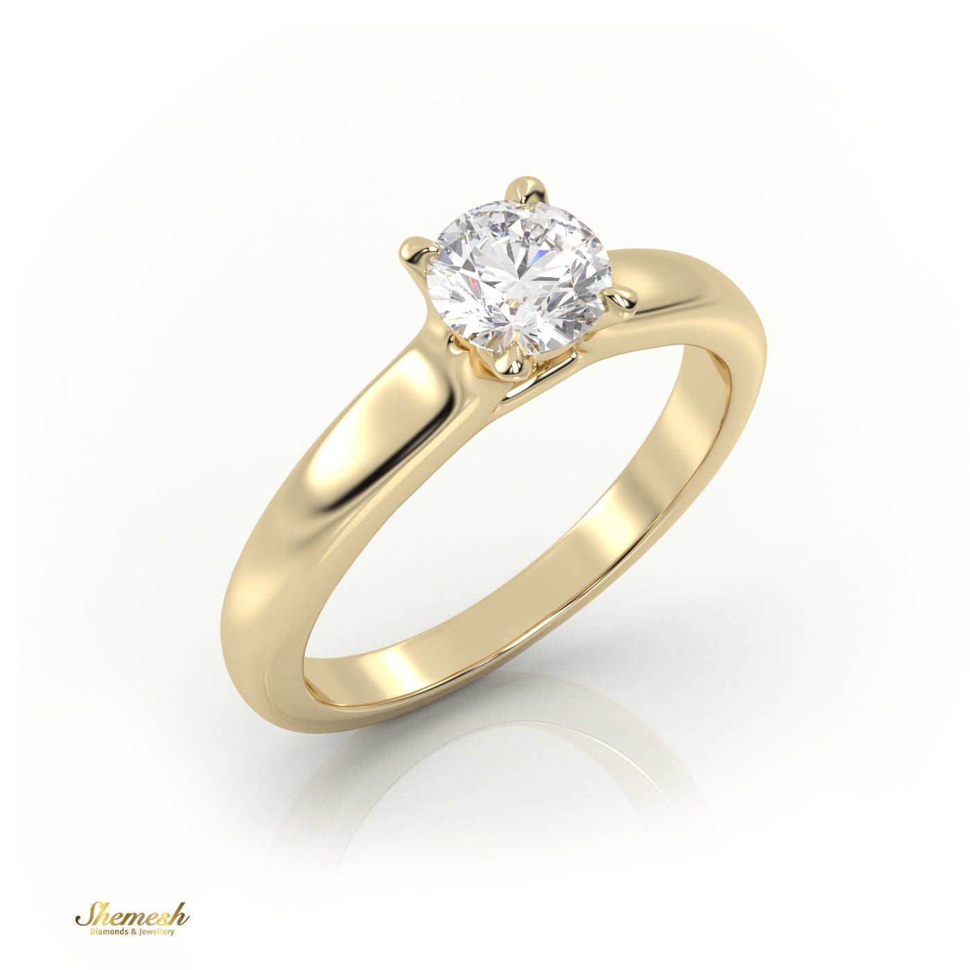 18K Gold 6 Prongs 0.66tw Round Diamond Solitaire Engagement Ring - shemesh_diamonds