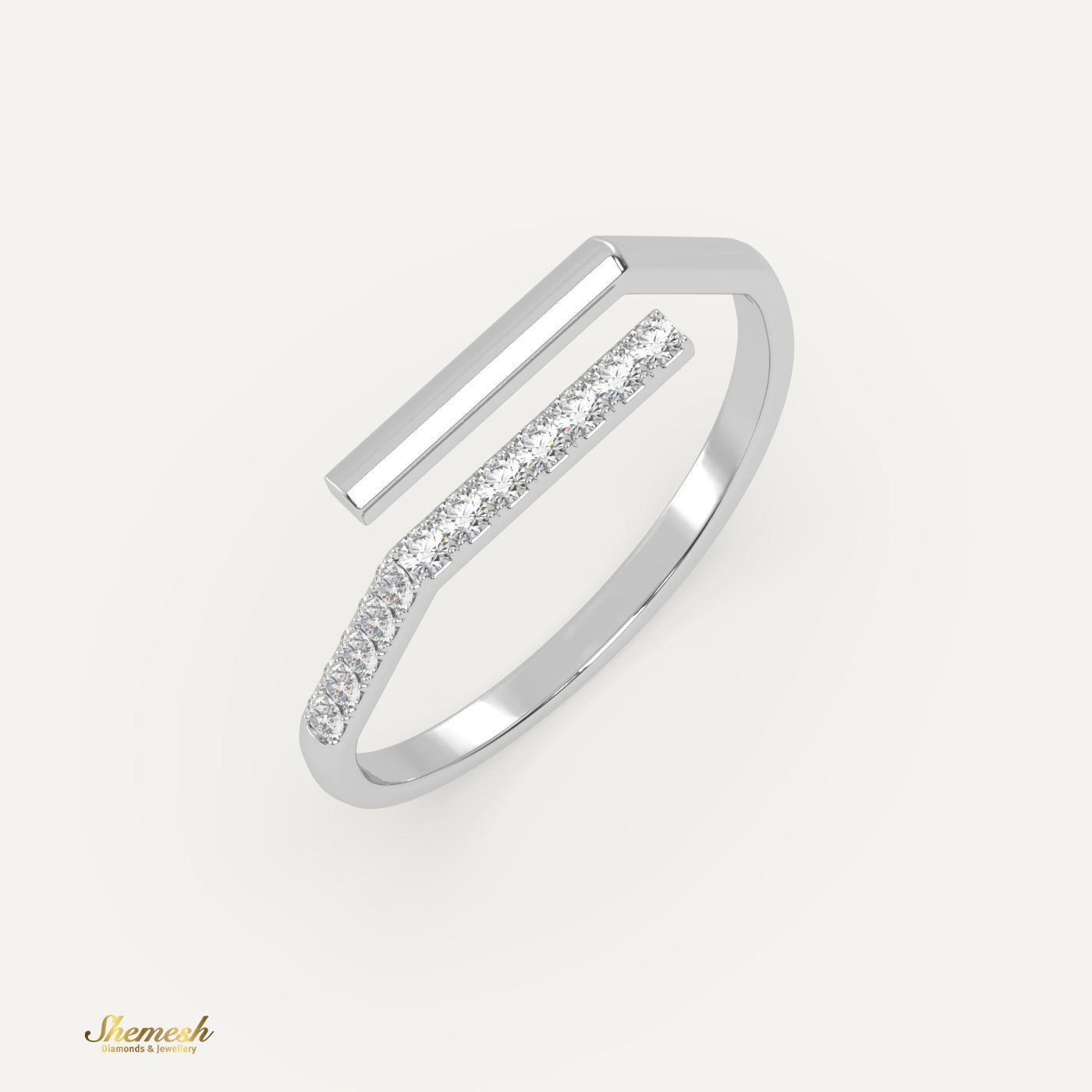 18k Gold Round Diamond Stylish Ring - shemesh_diamonds