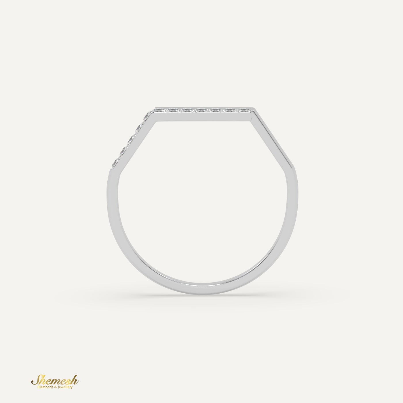 18k Gold Round Diamond Stylish Ring - shemesh_diamonds