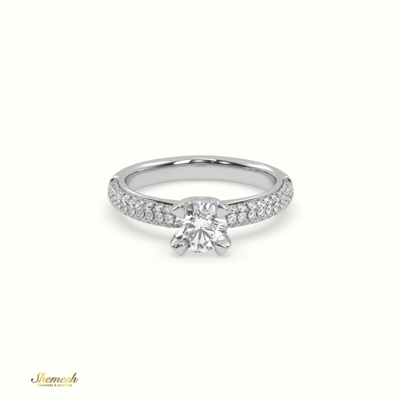 18K Gold 4 Prongs Pear Diamond Solitaire Engagement Ring - shemesh_diamonds