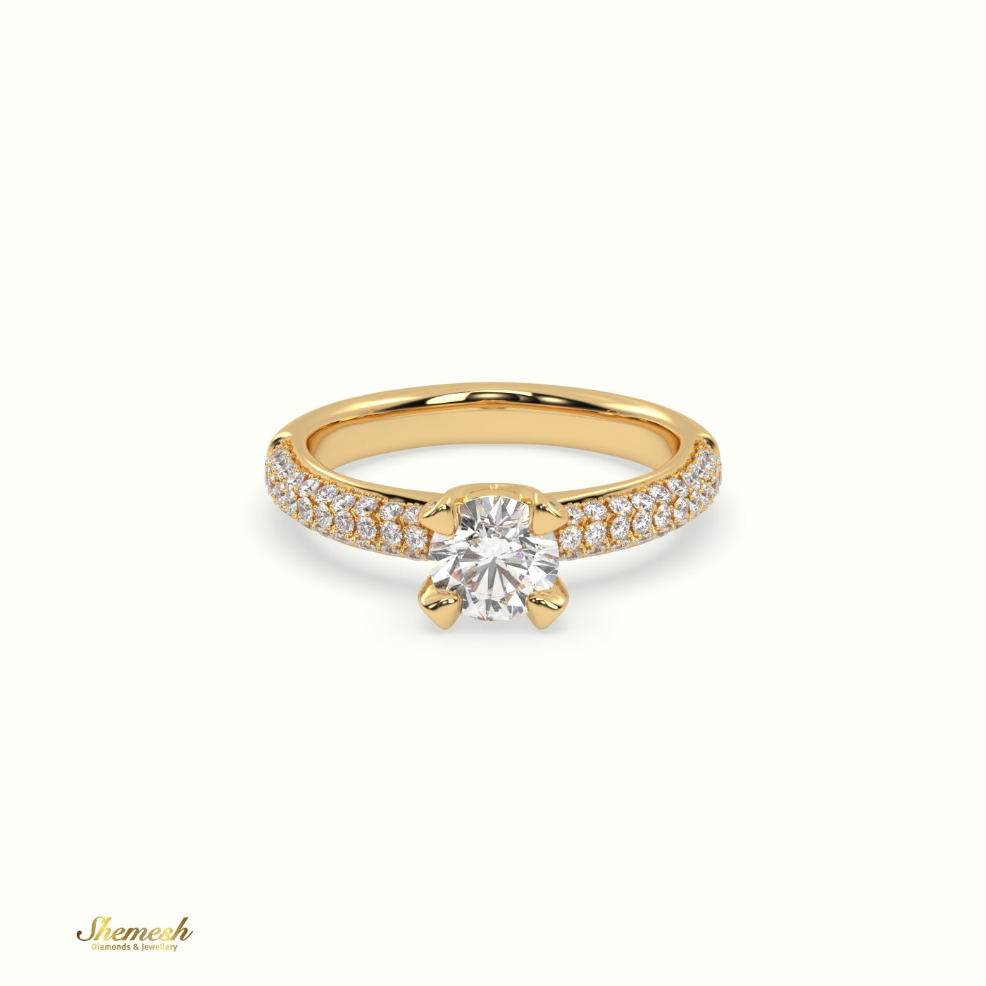 18K Gold 4 Prongs Pear Diamond Solitaire Engagement Ring - shemesh_diamonds