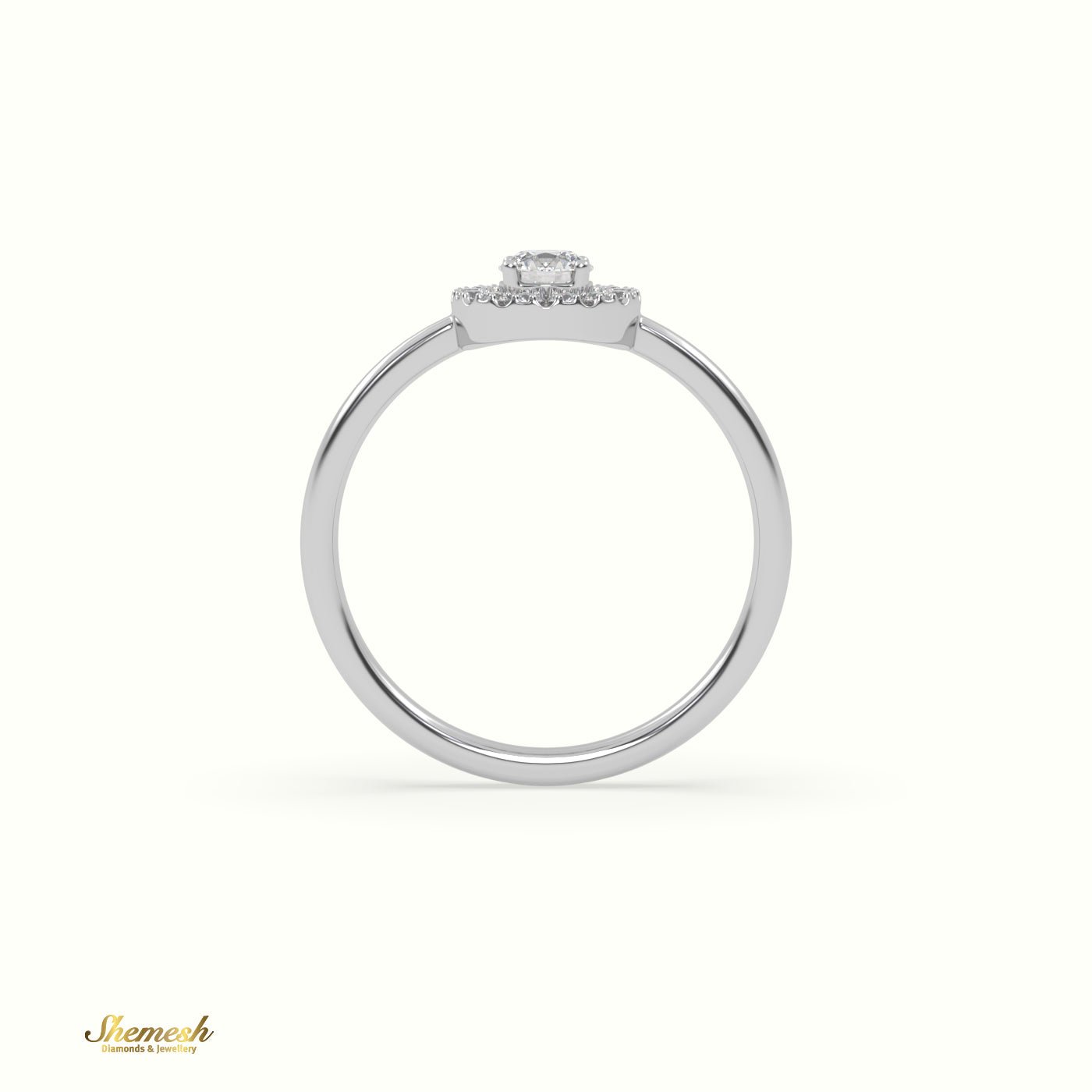 18K Gold 4 Prongs Round Diamond Halo Engagement Ring - shemesh_diamonds