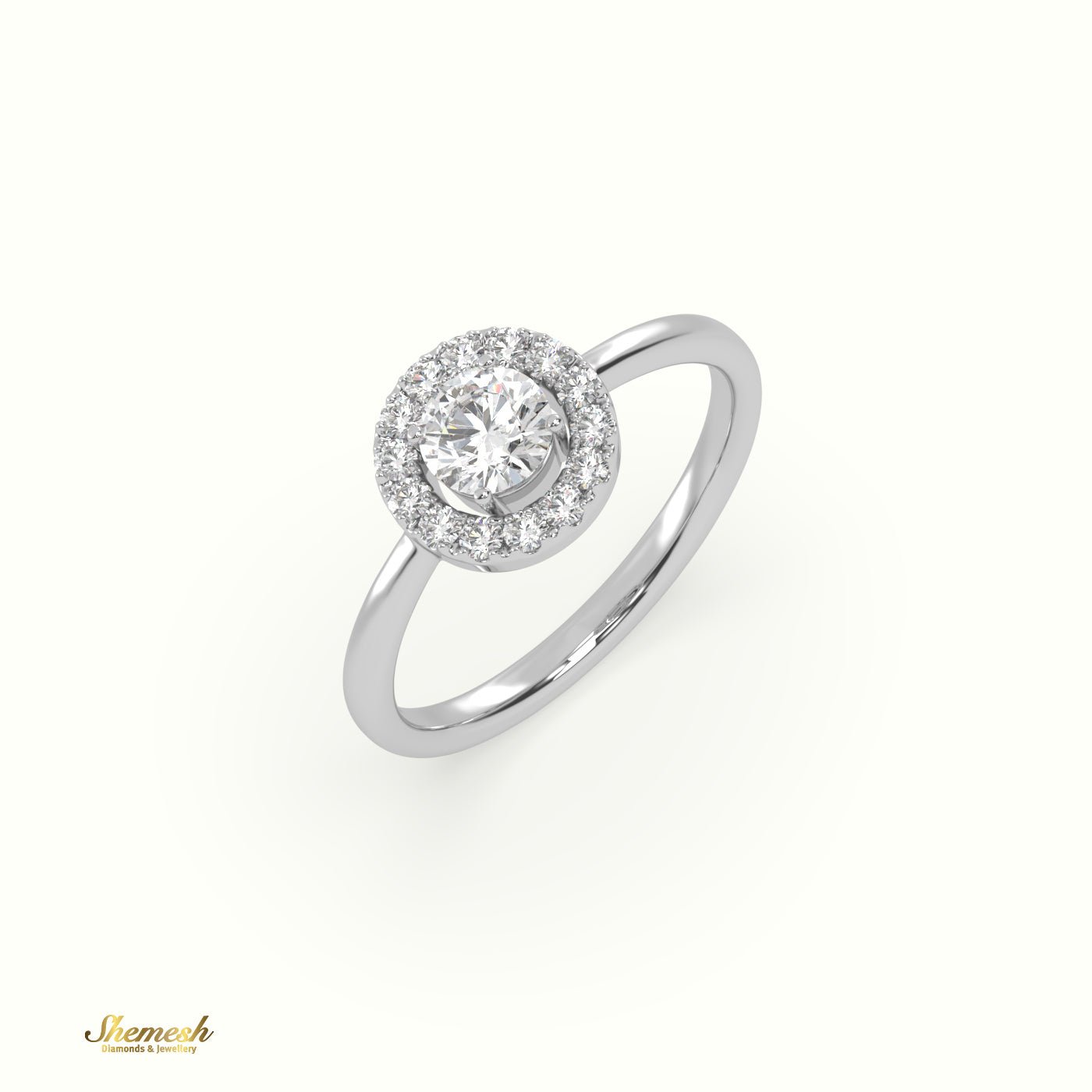 18K Gold 4 Prongs Oval Diamond Solitaire Engagement Ring with Pave Set Band - shemesh_diamonds