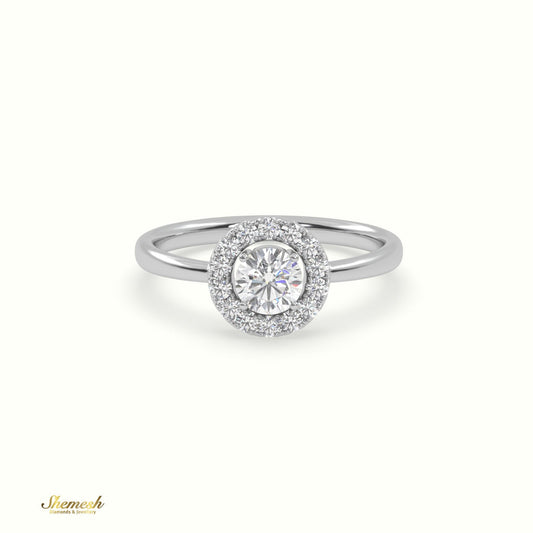 18K Gold 4 Prongs Oval Diamond Solitaire Engagement Ring with Pave Set Band - shemesh_diamonds