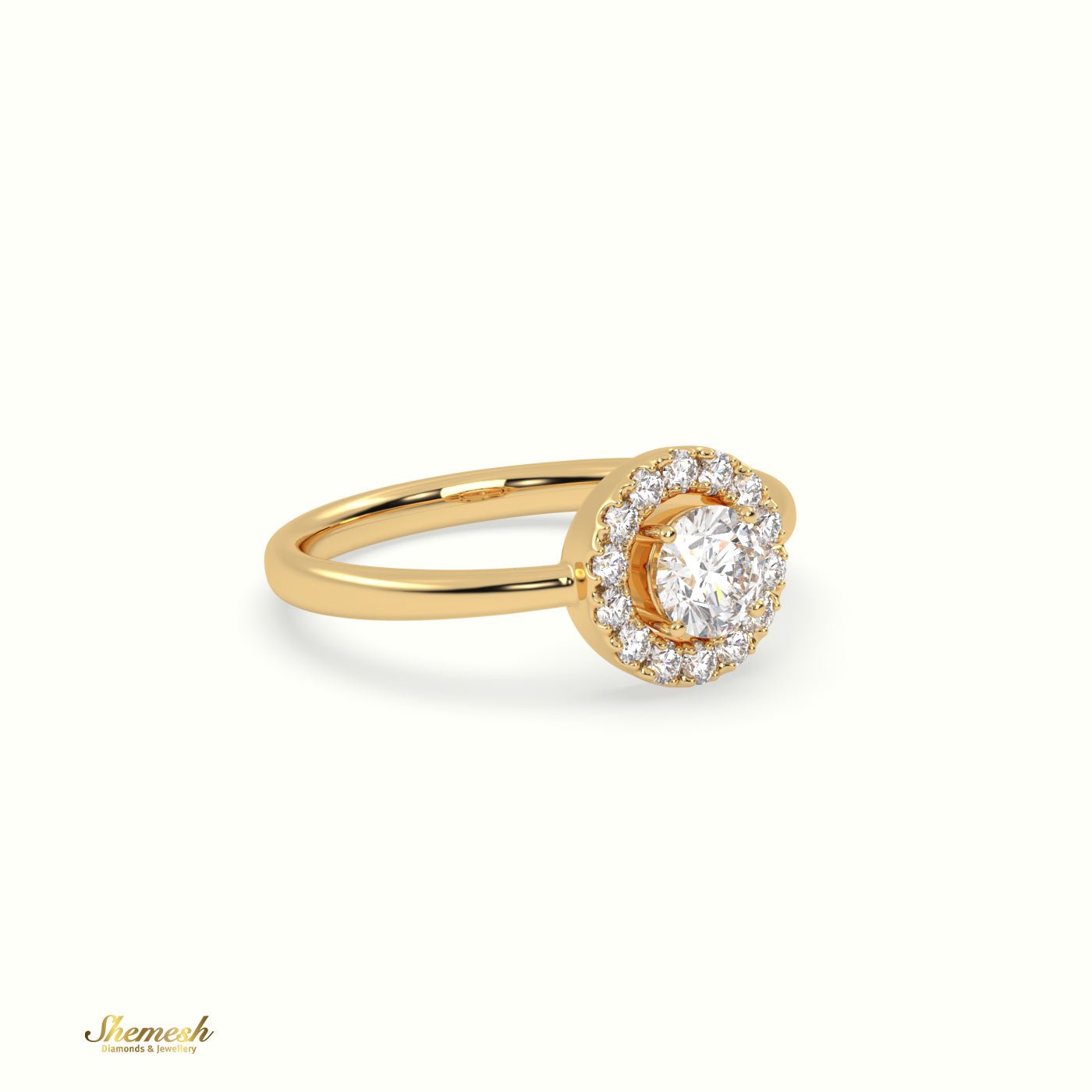 18K Gold 4 Prongs Oval Diamond Solitaire Engagement Ring with Pave Set Band - shemesh_diamonds