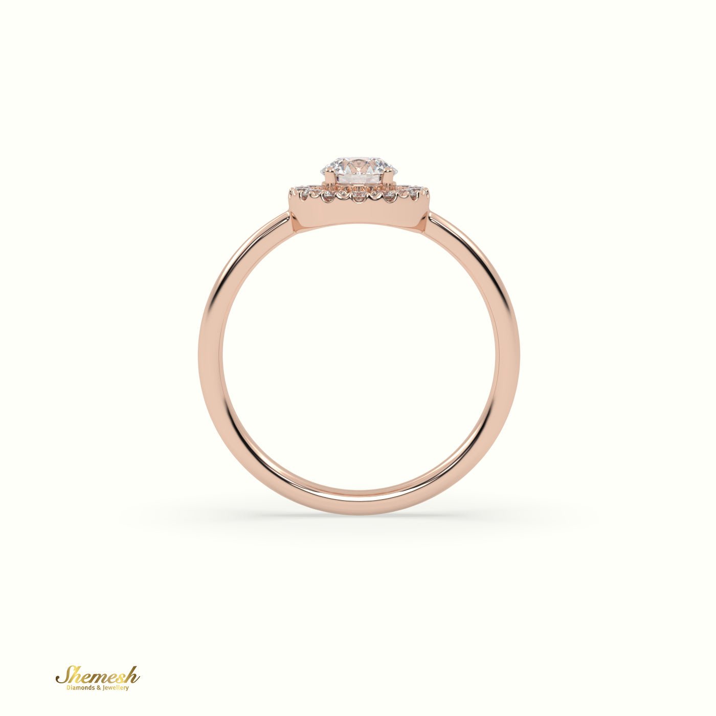 18K Gold 4 Prongs Oval Diamond Solitaire Engagement Ring with Pave Set Band - shemesh_diamonds