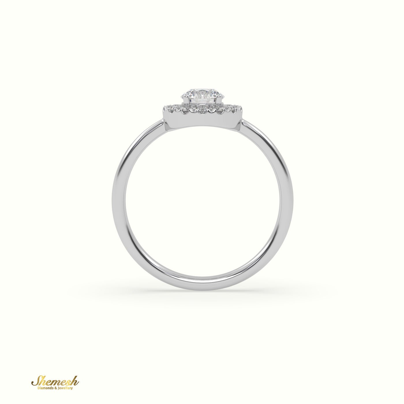 18K Gold 4 Prongs Oval Diamond Solitaire Engagement Ring with Pave Set Band - shemesh_diamonds