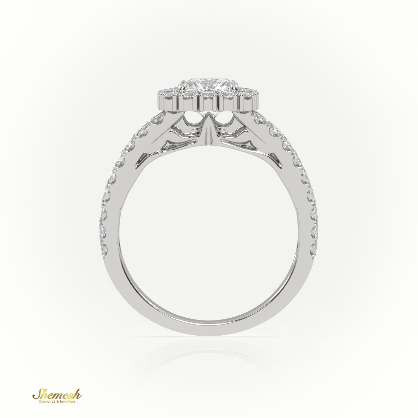 18K Gold Square Cushion Cut Diamond 4 - Prong Vintage Engagement Ring - shemesh_diamonds