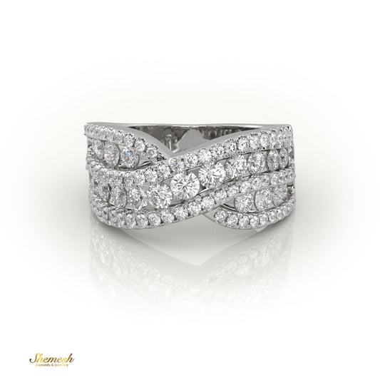 18 Gold Round Diamond Luxurious Half Eternity Ring - shemesh_diamonds