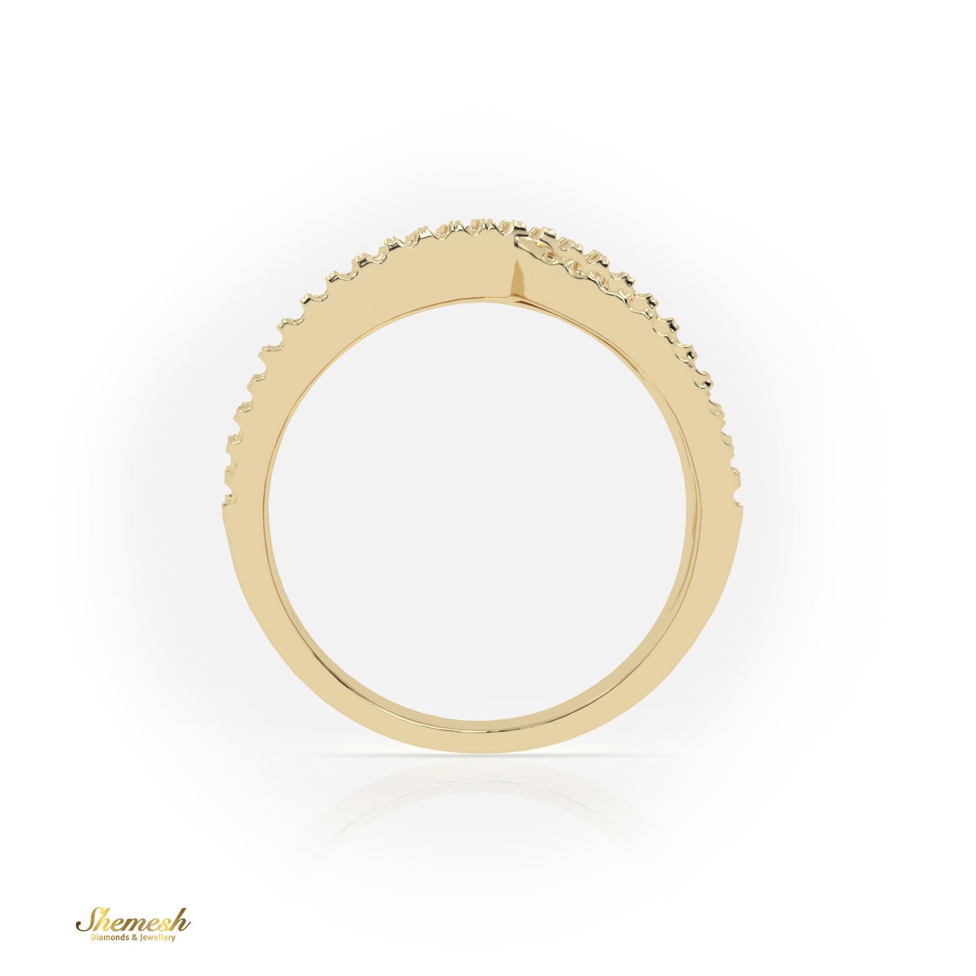 18K Gold Round Diamond Luxurious Half Eternity Ring - shemesh_diamonds