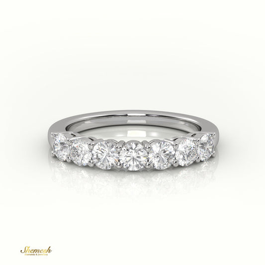 18K Gold Round Diamond Half Eternity Wedding Ring - shemesh_diamonds