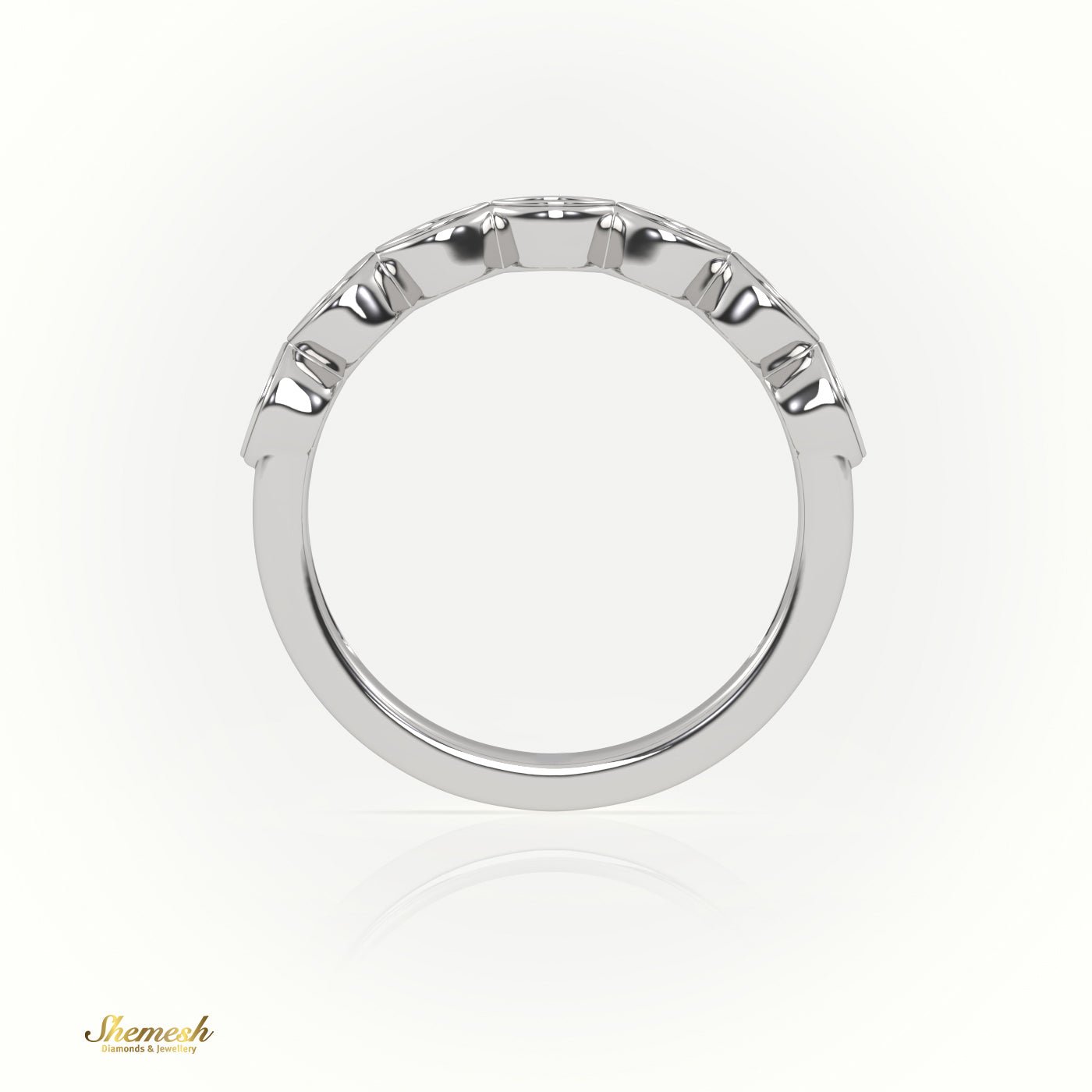 18K Gold Infinity Style Half Eternity Wedding Band - shemesh_diamonds