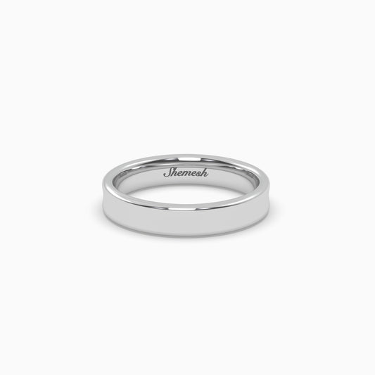 D Shape Court Profile Women's Wedding Band - shemesh_diamonds