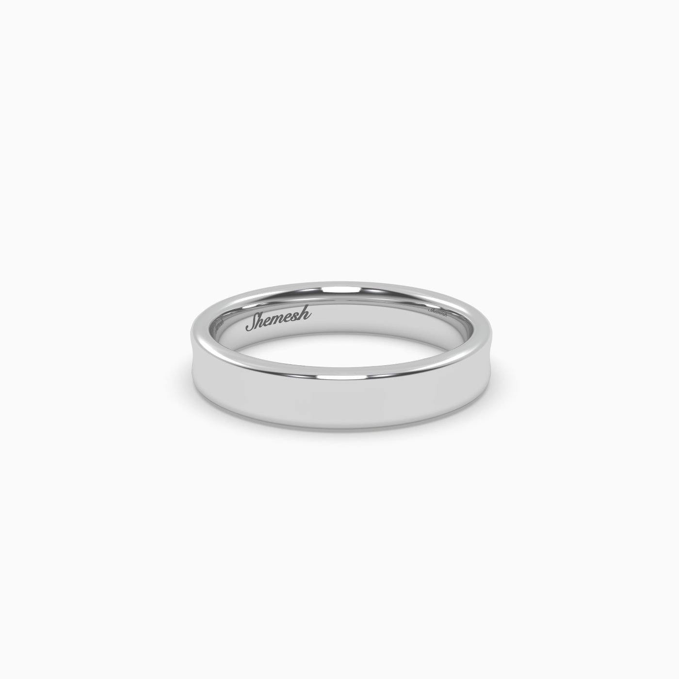 D Shape Court Profile Women's Wedding Band - shemesh_diamonds