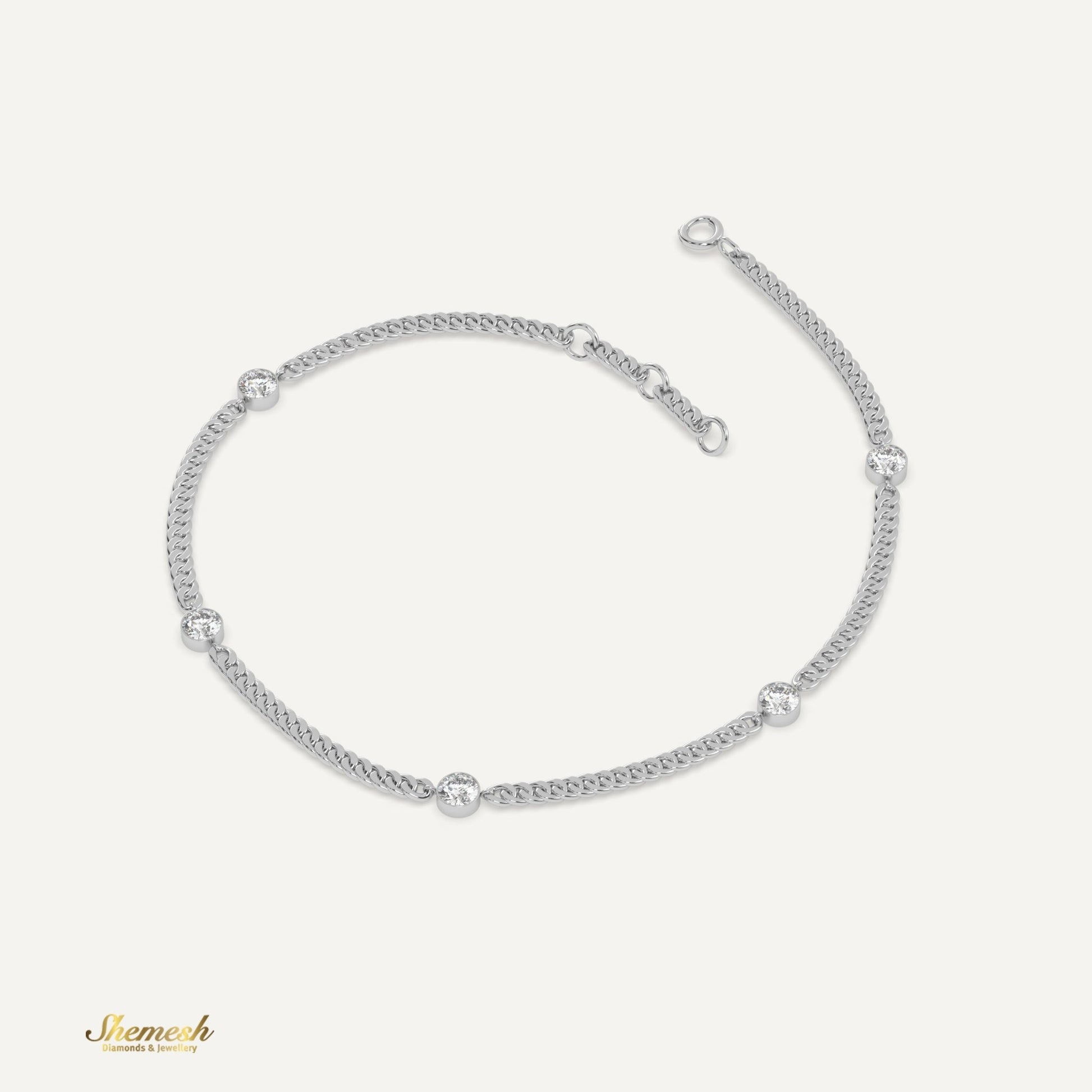 18K Gold Bezel - Set Diamonds Bracelet - shemesh_diamonds