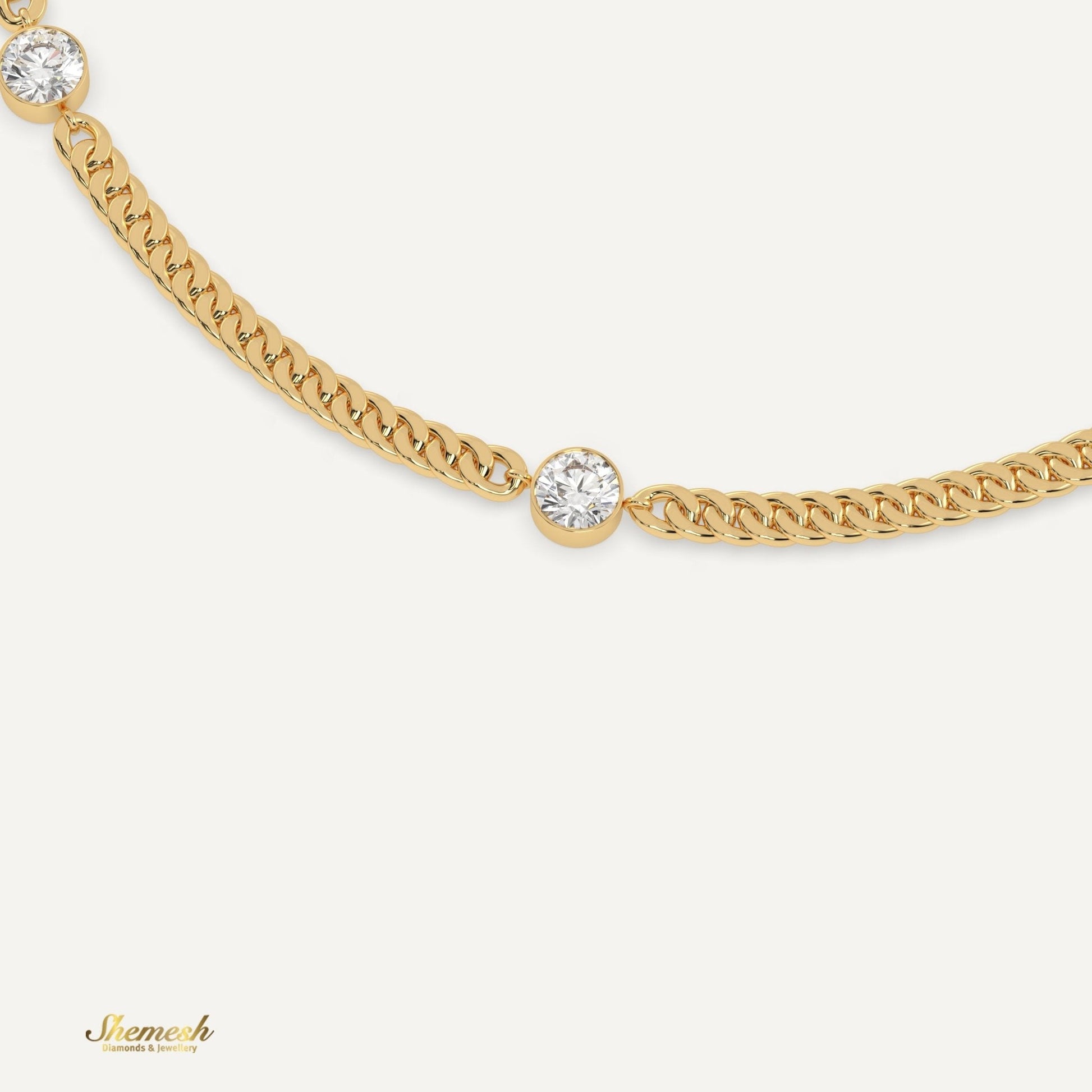 18K Gold Bezel - Set Diamonds Bracelet - shemesh_diamonds