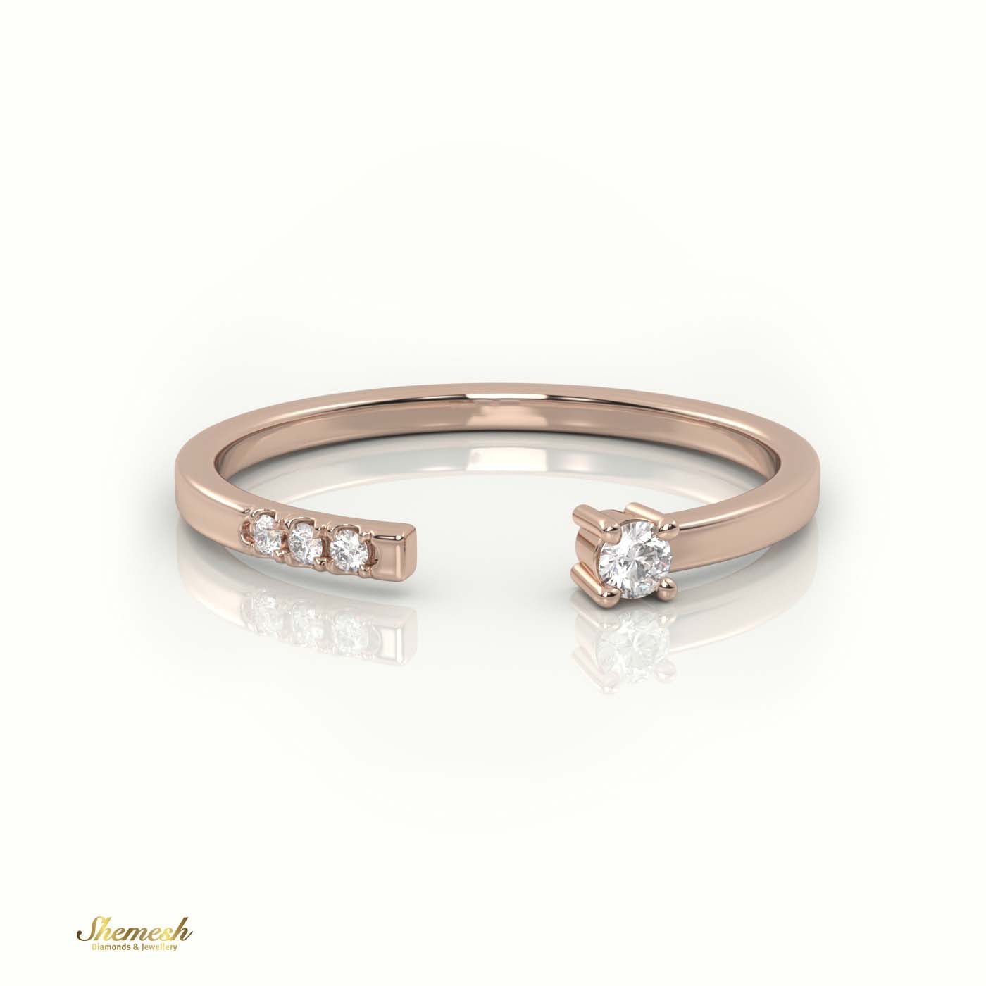 18K Gold Round Cut Diamond Open Setting Designer Ring - shemesh_diamonds