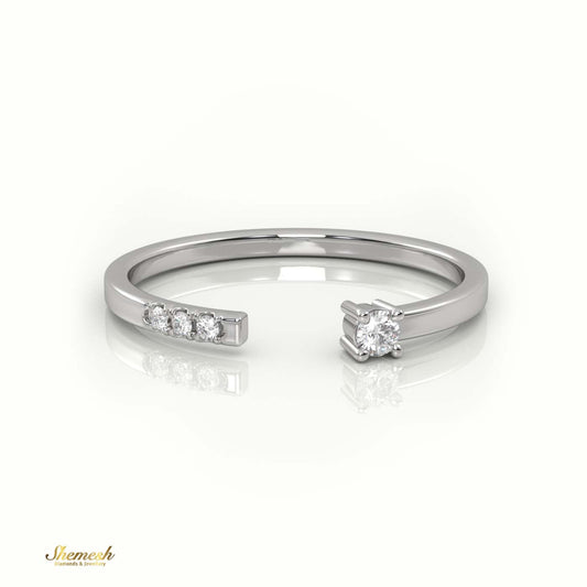 18K Gold Round Cut Diamond Open Setting Designer Ring - shemesh_diamonds