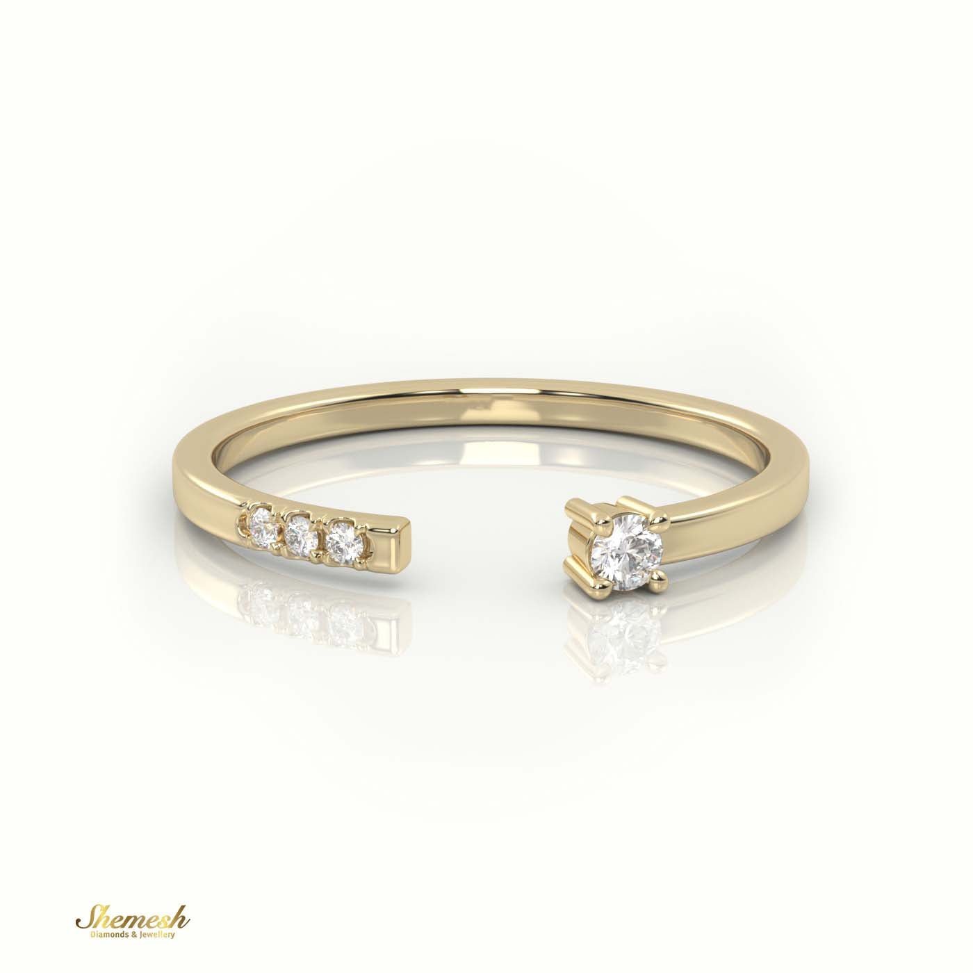 18K Gold Round Cut Diamond Open Setting Designer Ring - shemesh_diamonds