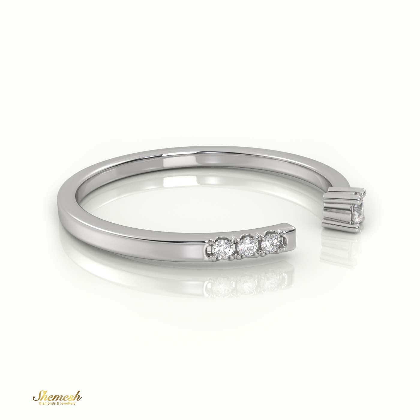 18K Gold Round Cut Diamond Open Setting Designer Ring - shemesh_diamonds