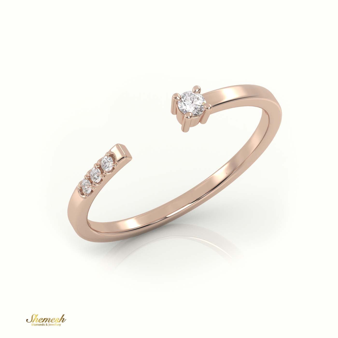 18K Gold Round Cut Diamond Open Setting Designer Ring - shemesh_diamonds