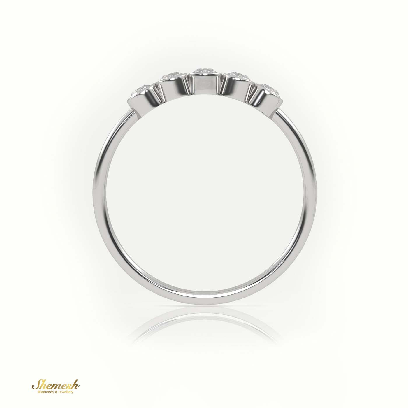 18K Gold Round Cut Diamond Bezel Setting Ring - shemesh_diamonds