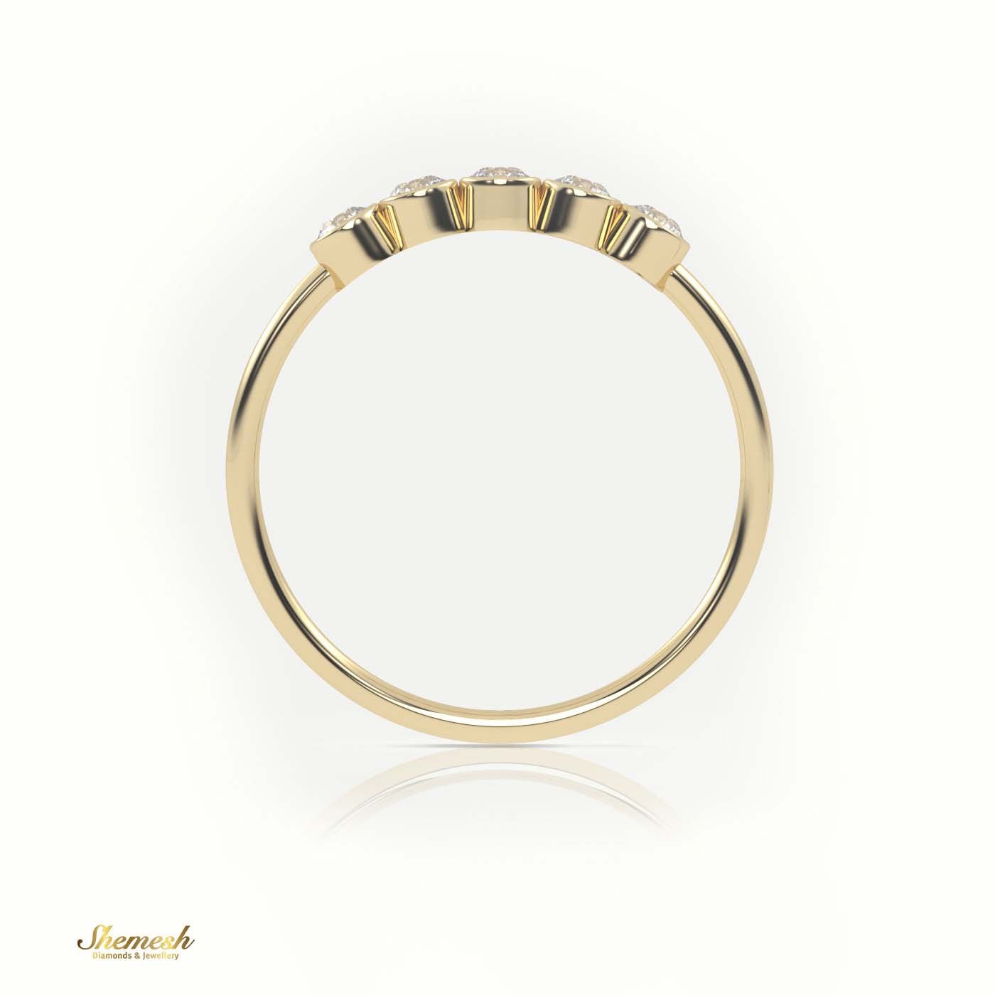 18K Gold Round Cut Diamond Bezel Setting Ring - shemesh_diamonds