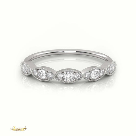 18K Gold Round Cut Diamond Infinity Design Milgrain Setting Ring - shemesh_diamonds