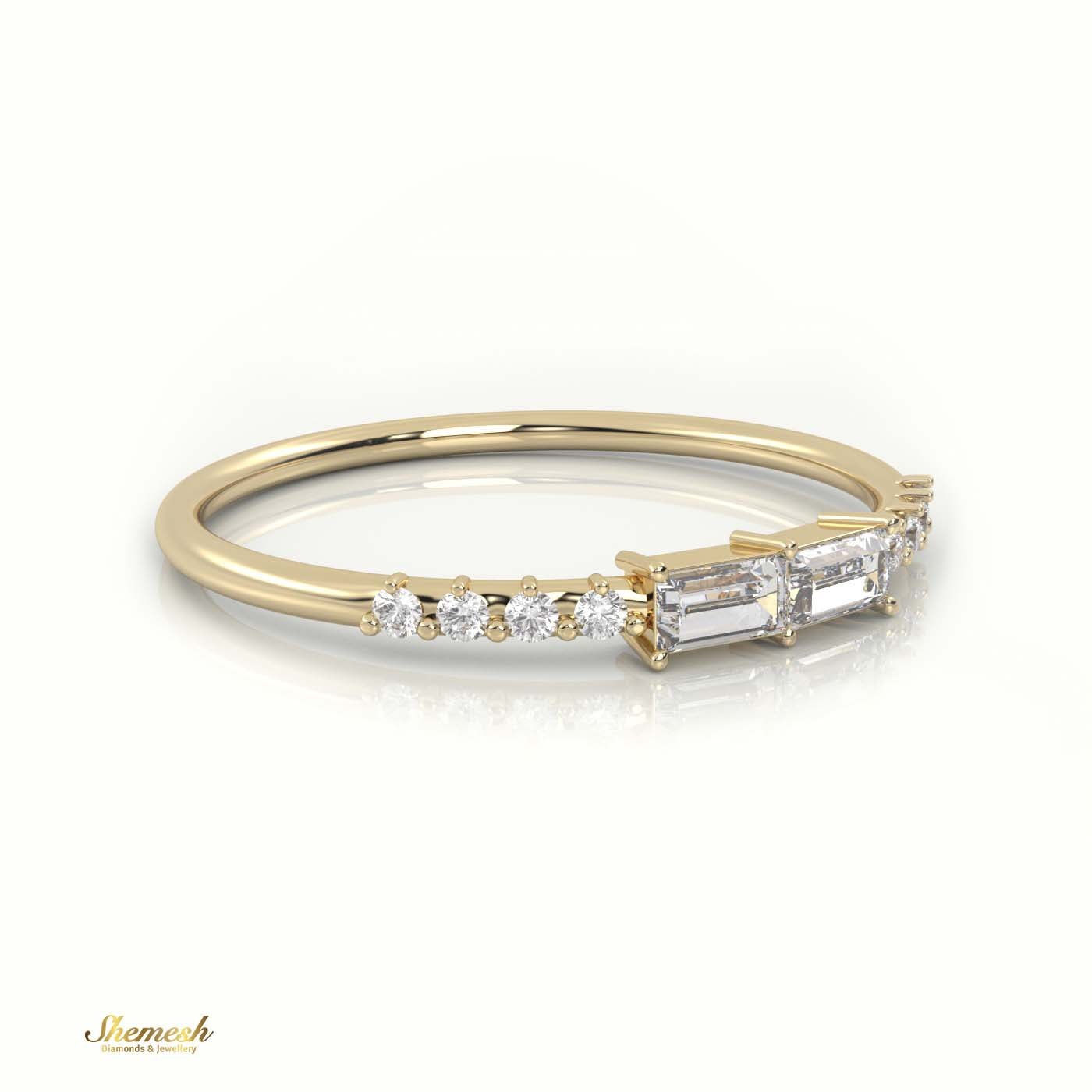 18K Gold Emerald Cut Diamond Pave Set Designer Diamond Ring - shemesh_diamonds