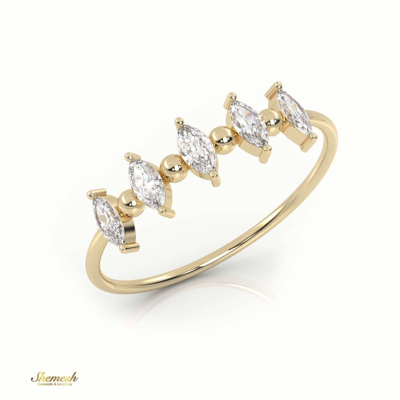 18K Gold Marquise Cut Diamond Designer Ring - shemesh_diamonds