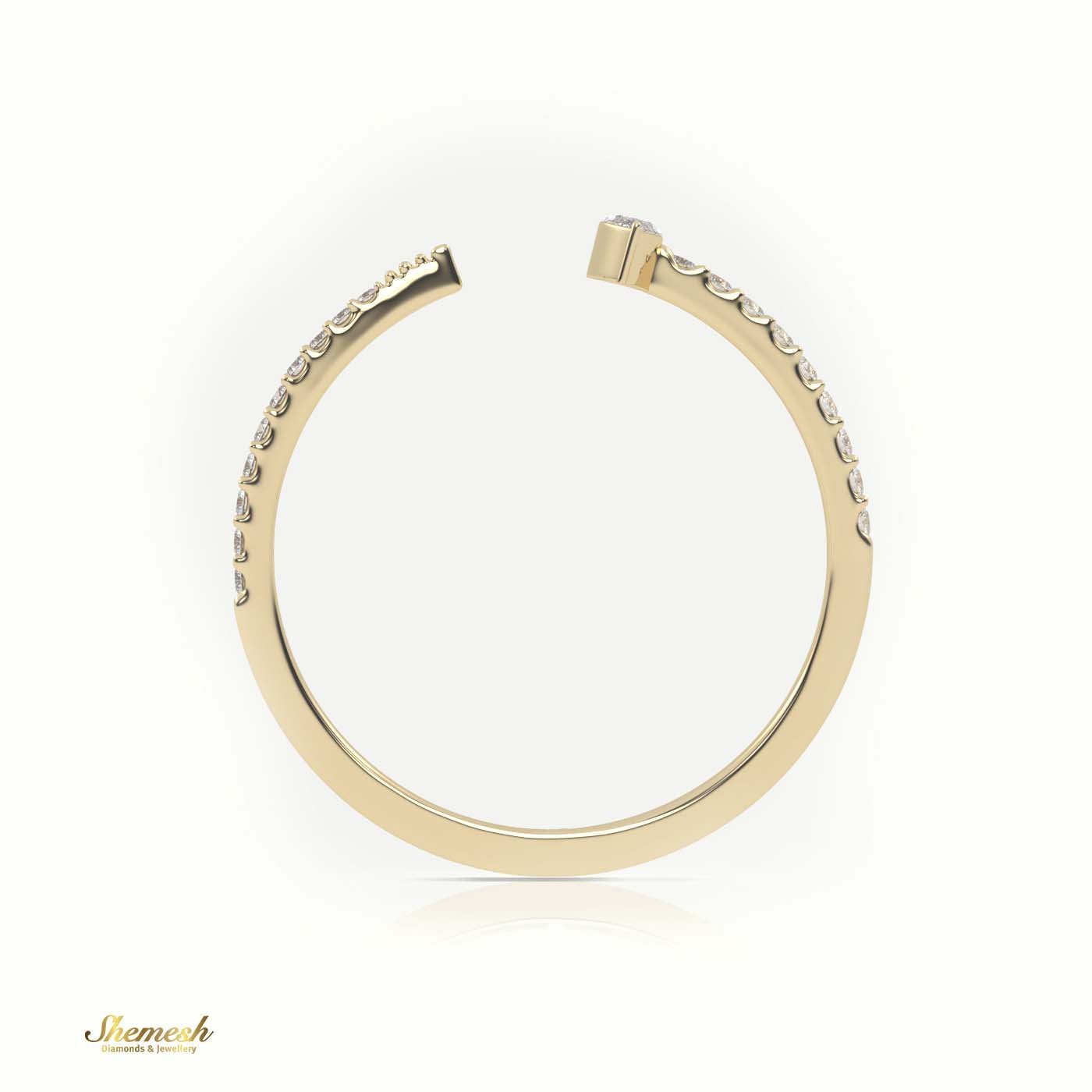 18K Gold Marquise Cut Diamond Open Pave Setting Ring - shemesh_diamonds