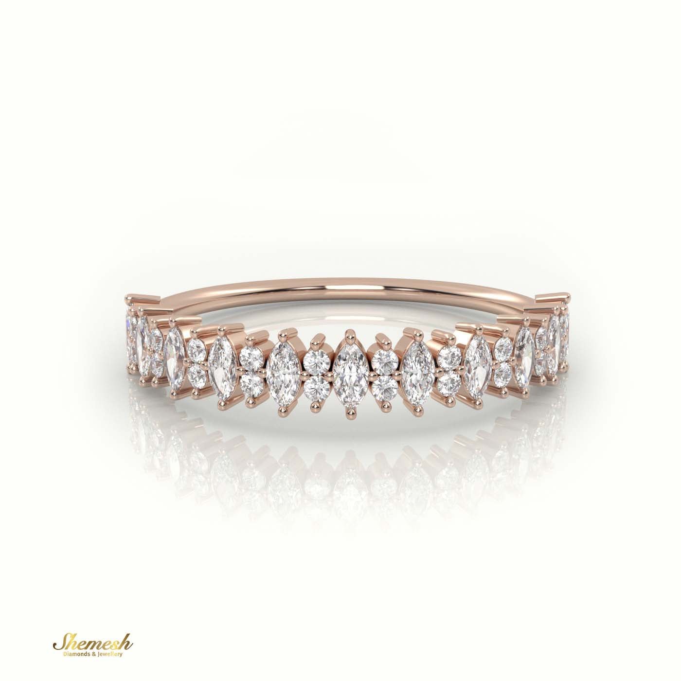 18K Gold Marquise & Round Cut Diamond Designer Ring - shemesh_diamonds